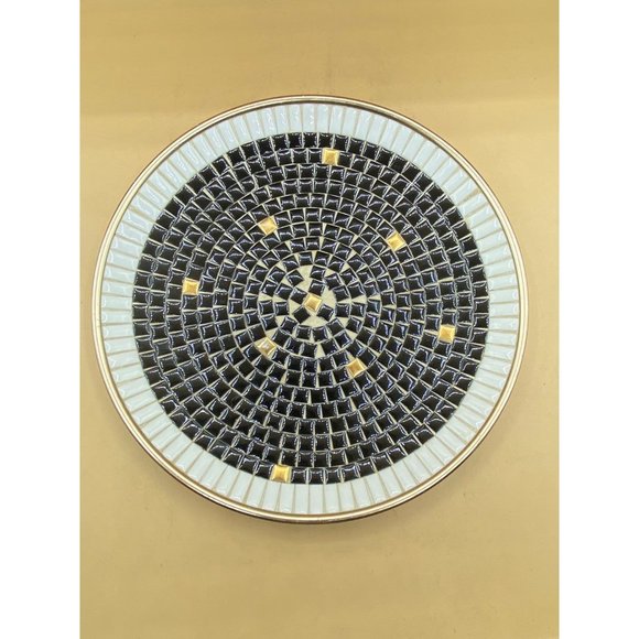 Mosaic Tile Dish Console Bowl Mid-Century MCM Retro Vintage 12” - Picture 7 of 12